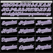 Load image into Gallery viewer, Custom Black Gray Pinstripe Purple-White Authentic Sleeveless Baseball Jersey
