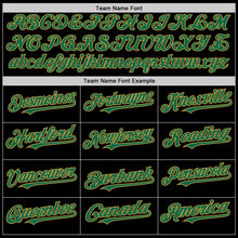 Load image into Gallery viewer, Custom Black Kelly Green Pinstripe Old Gold Authentic Sleeveless Baseball Jersey
