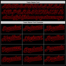 Load image into Gallery viewer, Custom Black Red Authentic Sleeveless Baseball Jersey
