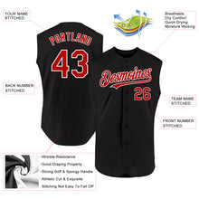Load image into Gallery viewer, Custom Black Red-White Authentic Sleeveless Baseball Jersey
