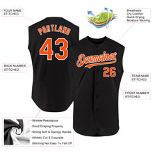Load image into Gallery viewer, Custom Black Orange-White Authentic Sleeveless Baseball Jersey

