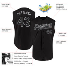 Load image into Gallery viewer, Custom Black Gray Authentic Sleeveless Baseball Jersey
