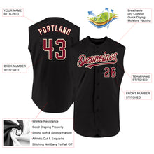 Load image into Gallery viewer, Custom Black Crimson-Cream Authentic Sleeveless Baseball Jersey
