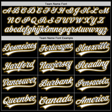 Load image into Gallery viewer, Custom Black White-Gold Authentic Throwback Baseball Jersey
