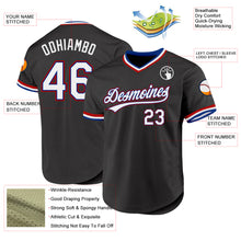 Load image into Gallery viewer, Custom Black Royal-Red Authentic Throwback Baseball Jersey
