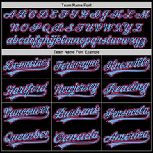 Load image into Gallery viewer, Custom Black Pink-Light Blue Authentic Throwback Baseball Jersey
