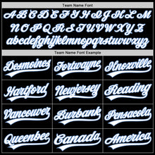 Load image into Gallery viewer, Custom Black White-Light Blue Authentic Throwback Baseball Jersey
