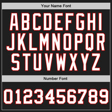 Load image into Gallery viewer, Custom Black White-Red Authentic Throwback Basketball Jersey
