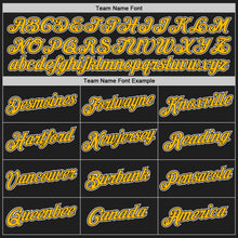 Load image into Gallery viewer, Custom Black Gold-White Authentic Throwback Basketball Jersey

