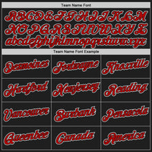 Load image into Gallery viewer, Custom Black Red-White Authentic Throwback Basketball Jersey
