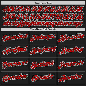 Custom Black Red-White Authentic Throwback Basketball Jersey