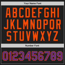 Load image into Gallery viewer, Custom Black Purple-Orange Authentic Throwback Basketball Jersey
