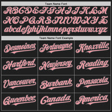 Load image into Gallery viewer, Custom Black Medium Pink-Steel Gray Authentic Baseball Jersey
