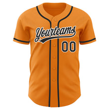 Load image into Gallery viewer, Custom Bay Orange Black-White Authentic Baseball Jersey
