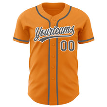 Load image into Gallery viewer, Custom Bay Orange Steel Gray-White Authentic Baseball Jersey
