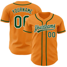 Load image into Gallery viewer, Custom Bay Orange Green-White Authentic Baseball Jersey
