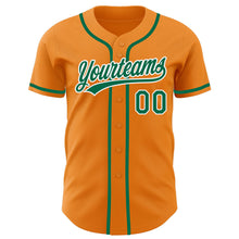 Load image into Gallery viewer, Custom Bay Orange Kelly Green-White Authentic Baseball Jersey
