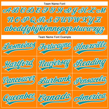 Load image into Gallery viewer, Custom Bay Orange Teal-White Authentic Baseball Jersey
