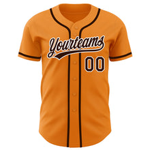 Load image into Gallery viewer, Custom Bay Orange Brown-White Authentic Baseball Jersey
