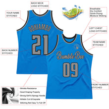 Load image into Gallery viewer, Custom Blue Gray-Black Authentic Throwback Basketball Jersey
