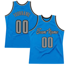 Load image into Gallery viewer, Custom Blue Gray-Black Authentic Throwback Basketball Jersey
