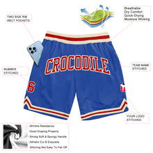 Load image into Gallery viewer, Custom Blue Red-Cream Authentic Throwback Basketball Shorts
