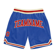 Load image into Gallery viewer, Custom Blue Red-Cream Authentic Throwback Basketball Shorts
