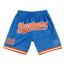 Load image into Gallery viewer, Custom Blue Orange-White Authentic Throwback Basketball Shorts
