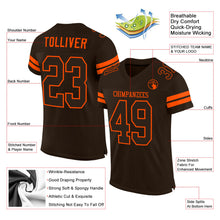 Load image into Gallery viewer, Custom Brown Brown-Orange Mesh Authentic Football Jersey
