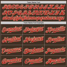 Load image into Gallery viewer, Custom Brown Cream Pinstripe Red-Cream Authentic Baseball Jersey
