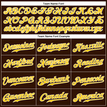 Load image into Gallery viewer, Custom Brown Gold-White Authentic Sleeveless Baseball Jersey

