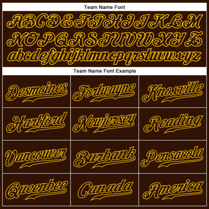 Custom Brown Brown-Gold Authentic Sleeveless Baseball Jersey