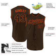 Load image into Gallery viewer, Custom Brown Brown-Orange Authentic Sleeveless Baseball Jersey
