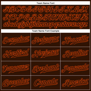 Custom Brown Brown-Orange Authentic Sleeveless Baseball Jersey