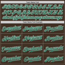 Load image into Gallery viewer, Custom Brown Kelly Green-White Authentic Baseball Jersey
