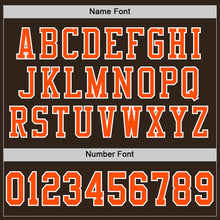 Load image into Gallery viewer, Custom Brown Orange-White Mesh Authentic Football Jersey
