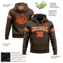 Load image into Gallery viewer, Custom Stitched Brown Orange-White Football Pullover Sweatshirt Hoodie
