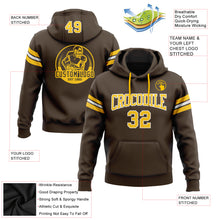 Load image into Gallery viewer, Custom Stitched Brown Gold-White Football Pullover Sweatshirt Hoodie
