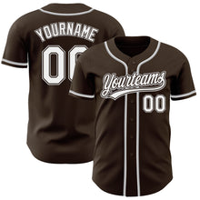 Load image into Gallery viewer, Custom Brown White-Gray Authentic Baseball Jersey
