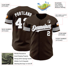 Load image into Gallery viewer, Custom Brown White-Gray Authentic Baseball Jersey
