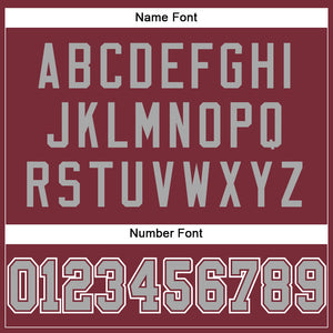 Custom Burgundy Gray-White Mesh Authentic Football Jersey