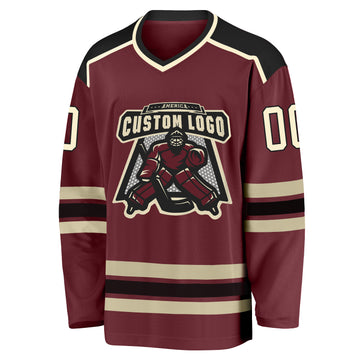 Cheap Custom Burgundy White-Black Hockey Jersey Free Shipping –  CustomJerseysPro