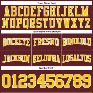 Custom Stitched Burgundy Gold-White Football Pullover Sweatshirt Hoodie