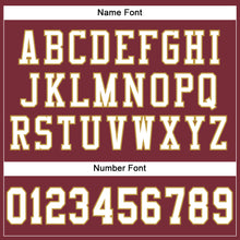 Load image into Gallery viewer, Custom Burgundy White-Old Gold Mesh Authentic Football Jersey
