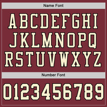 Load image into Gallery viewer, Custom Burgundy Cream-Black Mesh Authentic Football Jersey
