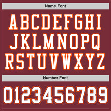 Load image into Gallery viewer, Custom Burgundy White-Orange Mesh Authentic Football Jersey
