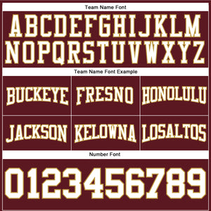 Custom Stitched Burgundy White-Old Gold Football Pullover Sweatshirt Hoodie