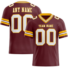 Load image into Gallery viewer, Custom Burgundy White-Gold Mesh Authentic Football Jersey
