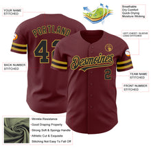 Load image into Gallery viewer, Custom Burgundy Black-Old Gold Authentic Baseball Jersey
