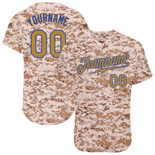 Load image into Gallery viewer, Custom Camo Old Gold-Royal Authentic Salute To Service Baseball Jersey
